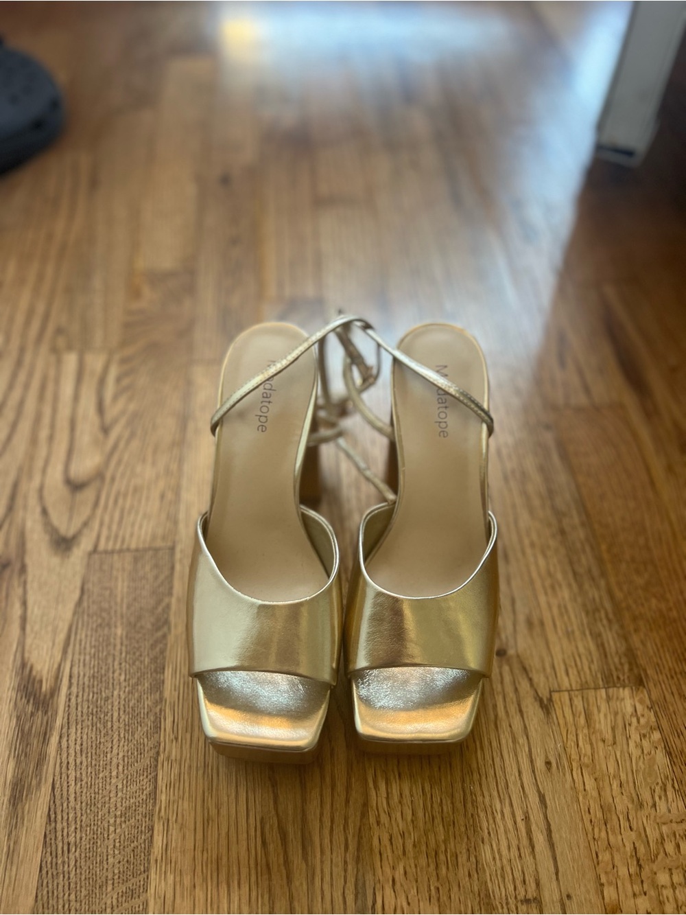 Gold Strappy Platform Sandals
